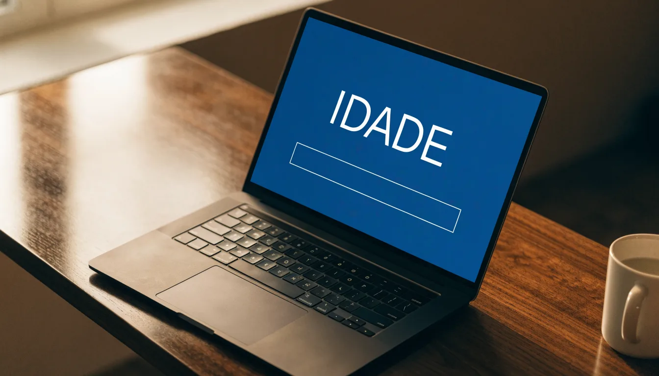 Uma folha de licença em papel com um selo vermelho, pousada numa secretária de madeira ao lado de uma caneta